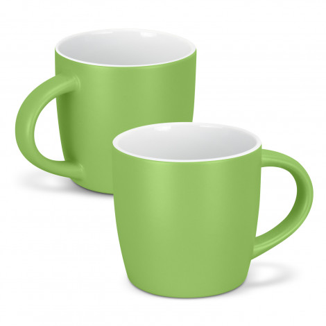The TRENDS Mocha Coffee Mug is a modern 330ml mug. 15 colours available. Matte glazed out with white gloss glazed inner. Printing available for your logo.