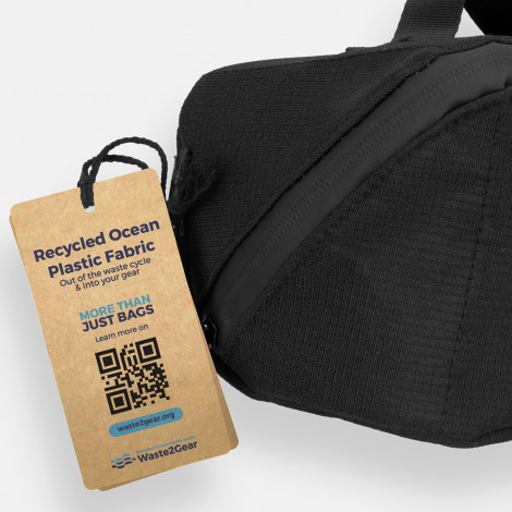 The SPICE Waste2Gear Dopp Kit is a 100% carbon neutral bag.  In Black.  Compact when closed, spacious compartment.  Multiple print options available.