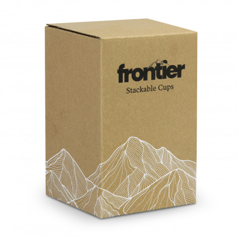 The TRENDS Frontier Stackable Cups are 2 x 300ml double wall, powder coated cups.  In Black.  Available with printing or engraving of your logo.