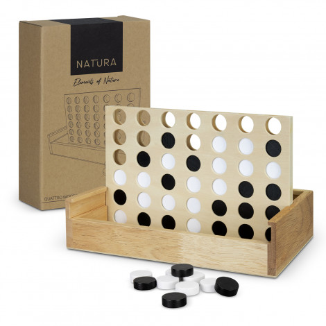 The TRENDS Natura Quattro Wooden Game is a stylish 4 in a row game.  Modern take on a classic favourite.  Engraving or print available.