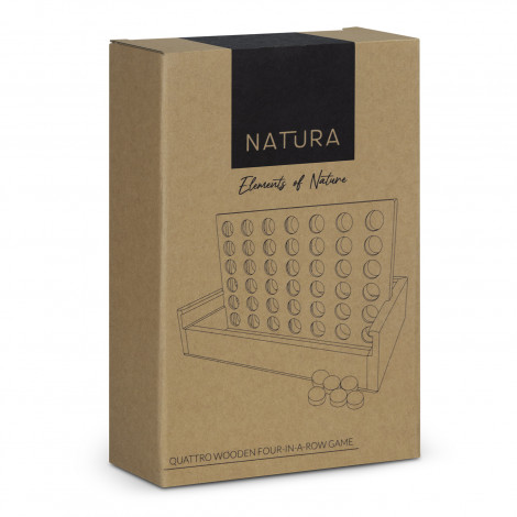 The TRENDS Natura Quattro Wooden Game is a stylish 4 in a row game.  Modern take on a classic favourite.  Engraving or print available.
