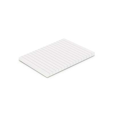 The Office Note pad is a very affordable A7 note pad.  25 leaves of 70gsm paper with lines on one side.  This item cannot be branded.